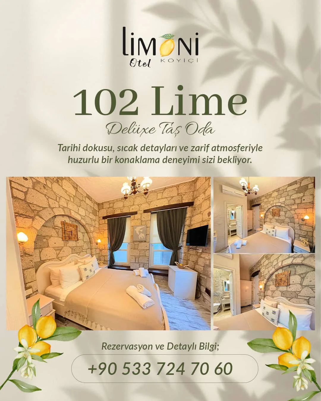 Lime 102 Taş Oda (Havuzsuz Limoni Köyiçi )